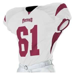 Alleson 791ZTN Dazzle Custom Football Jerseys WH/MA   WHITE/MAROON 