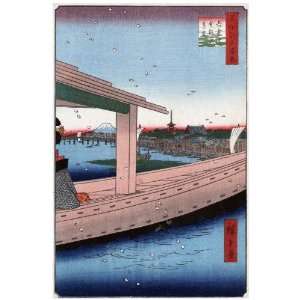 11x 14 Poster. Village by the sea, Oriental   Asian Poster. Decor 