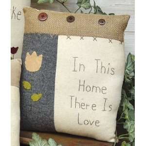   Love   Primitive Country Rustic Embroidered Stitchery