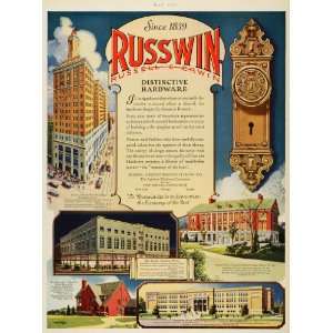 1927 Ad Russwin Russell Erwin Lincoln Alliance Hardware Elks Temple 