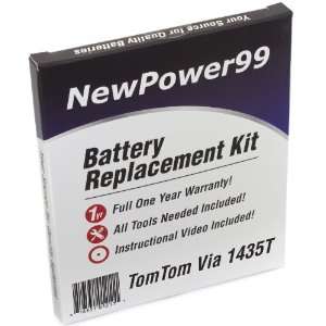  TomTom Via 1435T Battery Replacement Kit with Installation 