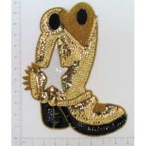 Cowboy Boot Applique   Gold   Large *On Sale 
