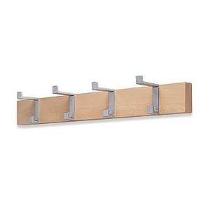   Hooks with Natural Unfinished Beech Wood Rail System