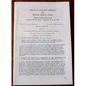   New Jersey, September 13 to 18, 1959 American Chemical Society Books
