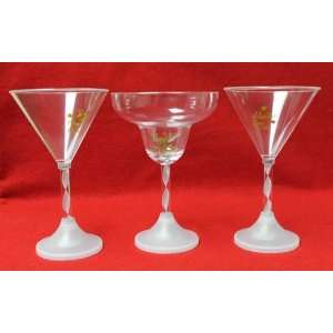  SET OF 3 Martini and Tequila Plastic Glasses LIGHT UP 