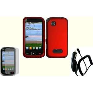  Red Hard Case Cover+LCD Screen Protector+Car Charger for 