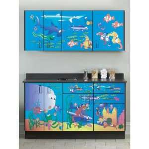 CLINTON THEME SERIES BASE & WALL CABINETS 61 Inch LONG Ocean Commotion 