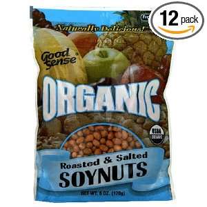 Good Sense Organic Soynuts, Roasted, Salted, 6 Ounce Bags (Pack of 12 