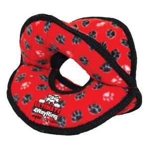    Tuffy Ultimate Series 4 Way Ring Toy, Red Paws