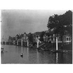   Lake,New Jersey,N.J.,c1903,boats,houses,shoreline,tree