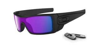 Oakley Batwolf Sunglasses Matte Black/Violet Iridium 100% Authentic 
