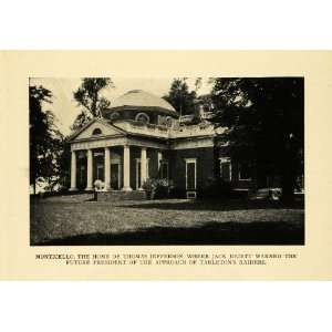  1912 Print President Thomas Jefferson Monticello Home 