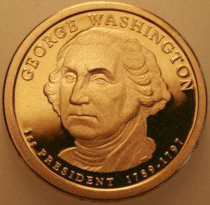 2007 S Presidential Dollar Proof Washington US Coins  
