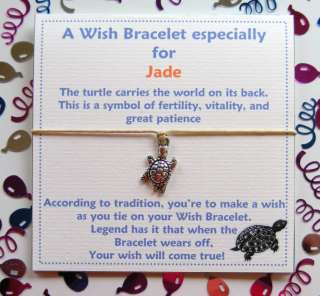 Personalised Fertility Turtle Symbol Wish Bracelet Gift  