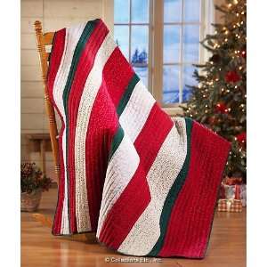  Red Green and White Striped Holiday Quilt: Everything Else