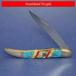 Rough Rider Stoneworx Toothpick Knife WithTurquoise Handles   RR917