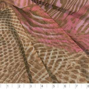  54 Wide Stretch Mesh Animal Print Brown/Pink Fabric By 