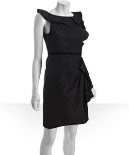 Marc by Marc Jacobs black cotton silk polka dot ruffle dress
