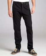 Prada black denim button fly straight leg jeans style# 319114401