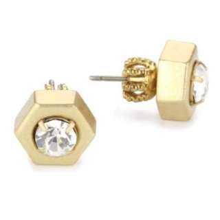 Juicy Couture Laurel Canyon Gypset Gold Bolt Stud Earring   designer 