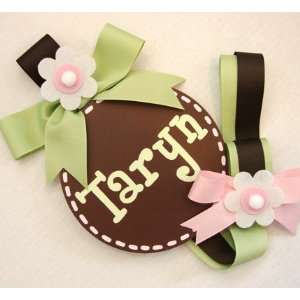   painted round wall letter hair bow holder   chocolate: Home & Kitchen