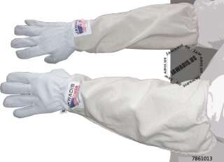 Beekeeping Gloves   Cowhide Leather with Long Cotton Cuff, Extra 