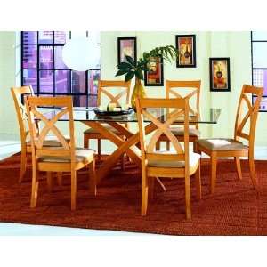 7pc Star Hill Collection Contemporary Dining Table & Chairs Set 