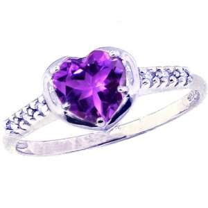   Gemstone and Diamond Promise Ring Amethyst, size5 diViene Jewelry