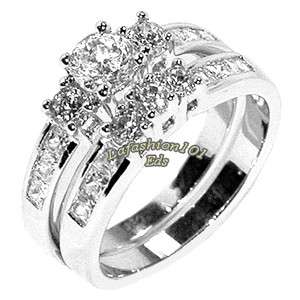 Stunning 1.35ct Rhodium Plated Womens AAA CZ WEDDING/ENGAGEMENT RING 