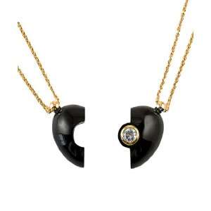 Petra Azar Magnetic Vermeil and Black Resin Lucky Hearts Pendant with 