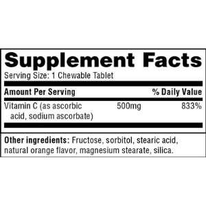    Chewable Vitamin C 500mg   100 Tablets