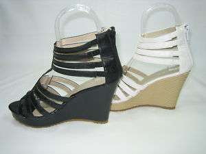   platform sandals 4 inch faux wood wedge high heel zipper womens shoes