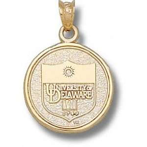 Delaware Fightin Blue Hens Solid 10K Gold Seal Pendant  