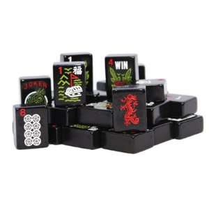  Fame 166BLK Solid Black Mah Jong Tile Set: Toys & Games