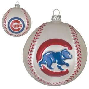  Pack of 2 MLB Chicago Cubs Glass Baseball Christmas 