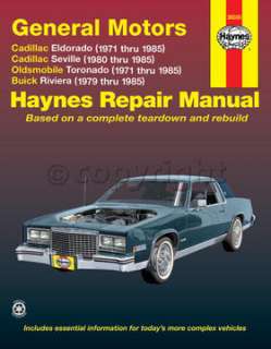 Repair Manual PAPER NEW Cadillac Eldorado PART CAR AUTO  