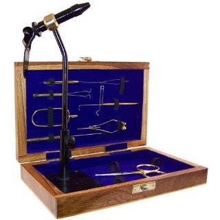  Fly Tying Deluxe Kit 14 Tools Wood Case