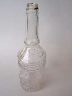 Vintage Clear Glass Empty Liquor Bottle 4/5 Quart Retro  