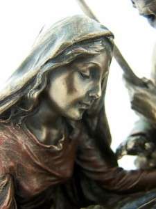 Bronze Nativity Mother Mary Baby Jesus Joseph Statue  