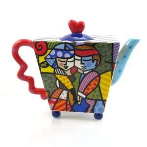    Large Teapot with Dancing Couple Romero Britto