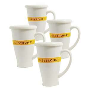 Livestrong by Chantal Latte Mug with Lid, Glossy White:  