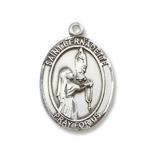 St. Bernadette Sterling Silver Medal with 18 Sterling Chain Patron 