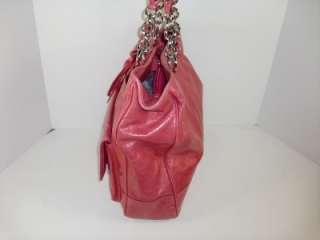 Coach 17924 Poppy Leather Pink Push Lock Camelia Tote Shoulder Handbag 
