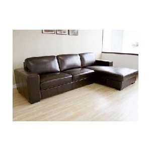    Dark Brown Sectional with Left Sided Chaise