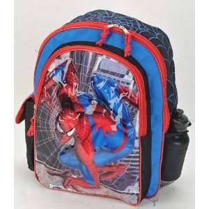   Spiderman Large Backpack with Bonus Water Bottle, Size Approximately