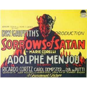  Sorrows of Satan   Movie Poster   11 x 17