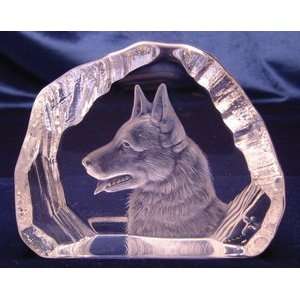   Intaglio Crystal German Shepherd (Profile) Sculpture: Home & Kitchen