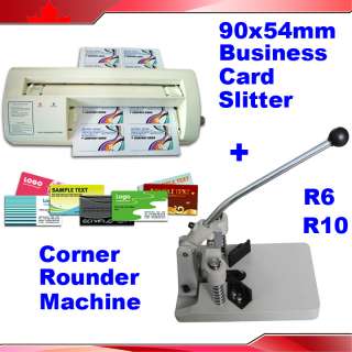 5x2.1 Auto Business Card Slitter+R6 R10 Corner Rounder Punch 