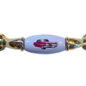 Pink Hot Rod Car BRASS DRAWER Pull Handle