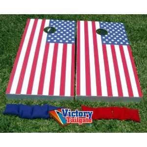  American Flag USA Cornhole Bean Bag Game Set Toys & Games
